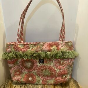 The Original Nag Bag Floral Pink and Green Tote Bag